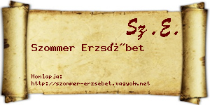 Szommer Erzsébet névjegykártya