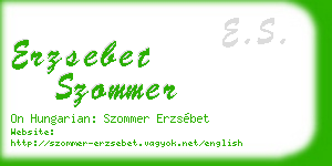 erzsebet szommer business card